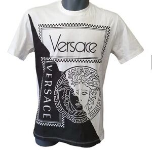 Versace Black and White Graphic Tee